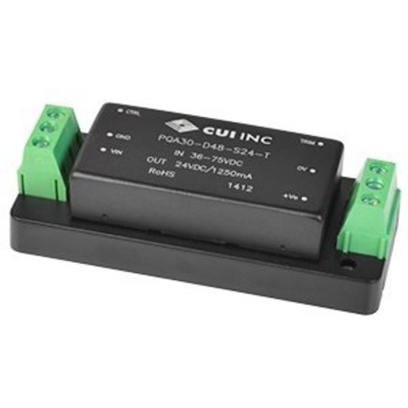 CUI INC DC to DC Converter, 48V DC to 5V DC, 30VA, 0 Hz PQA30-D48-S5-T